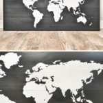 25 World Map Wall Art Designs Made From Wood