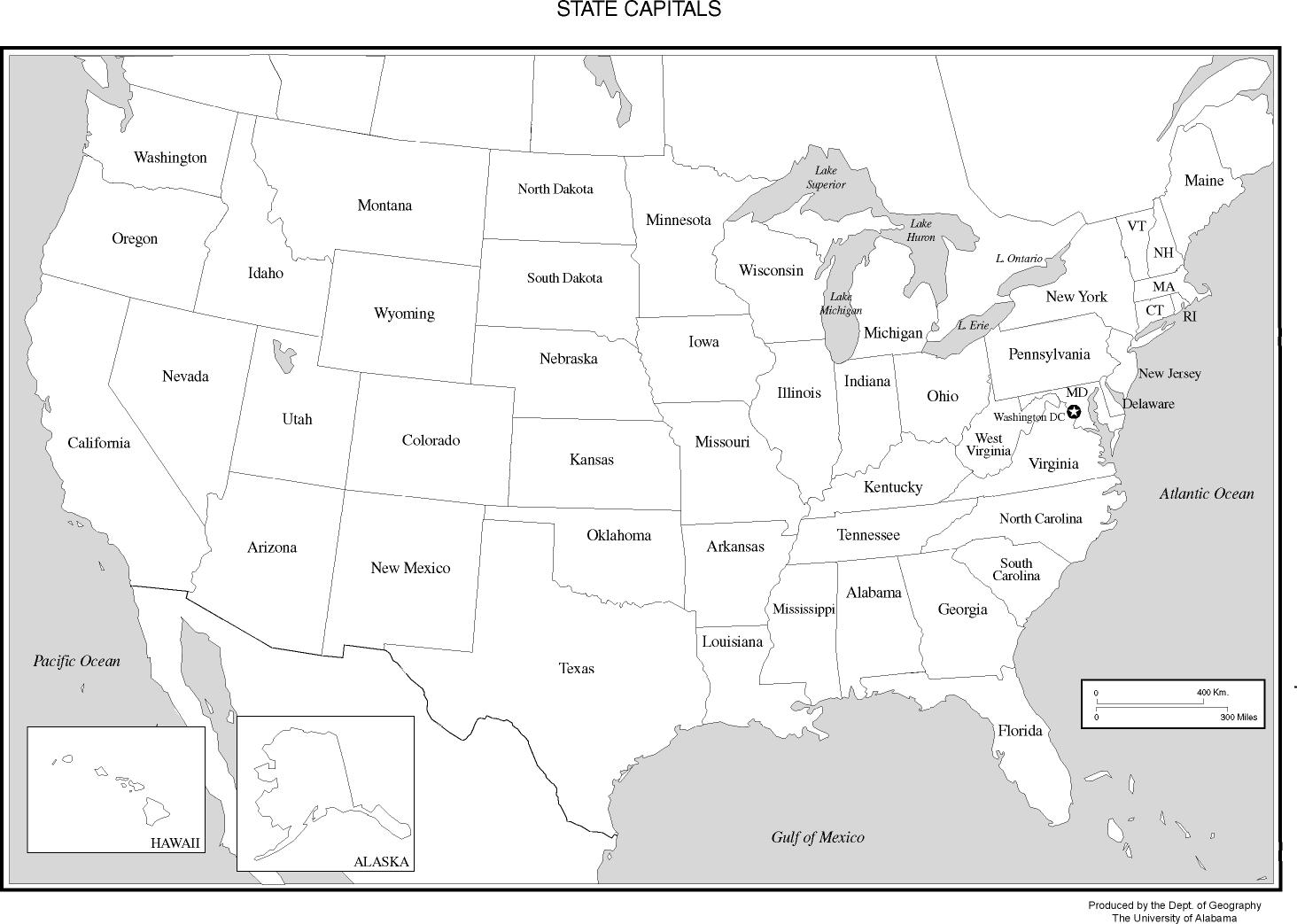 50 States Map Labeled