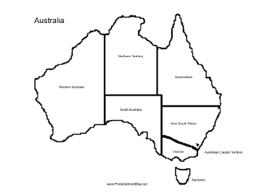 A Printable Map Of The Continent Of Australia Labeled With A Printable Map Of The Continent Of Australia Labeled With