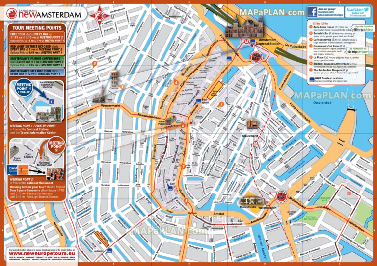 Amsterdam Maps Top Tourist Attractions Free Printable City