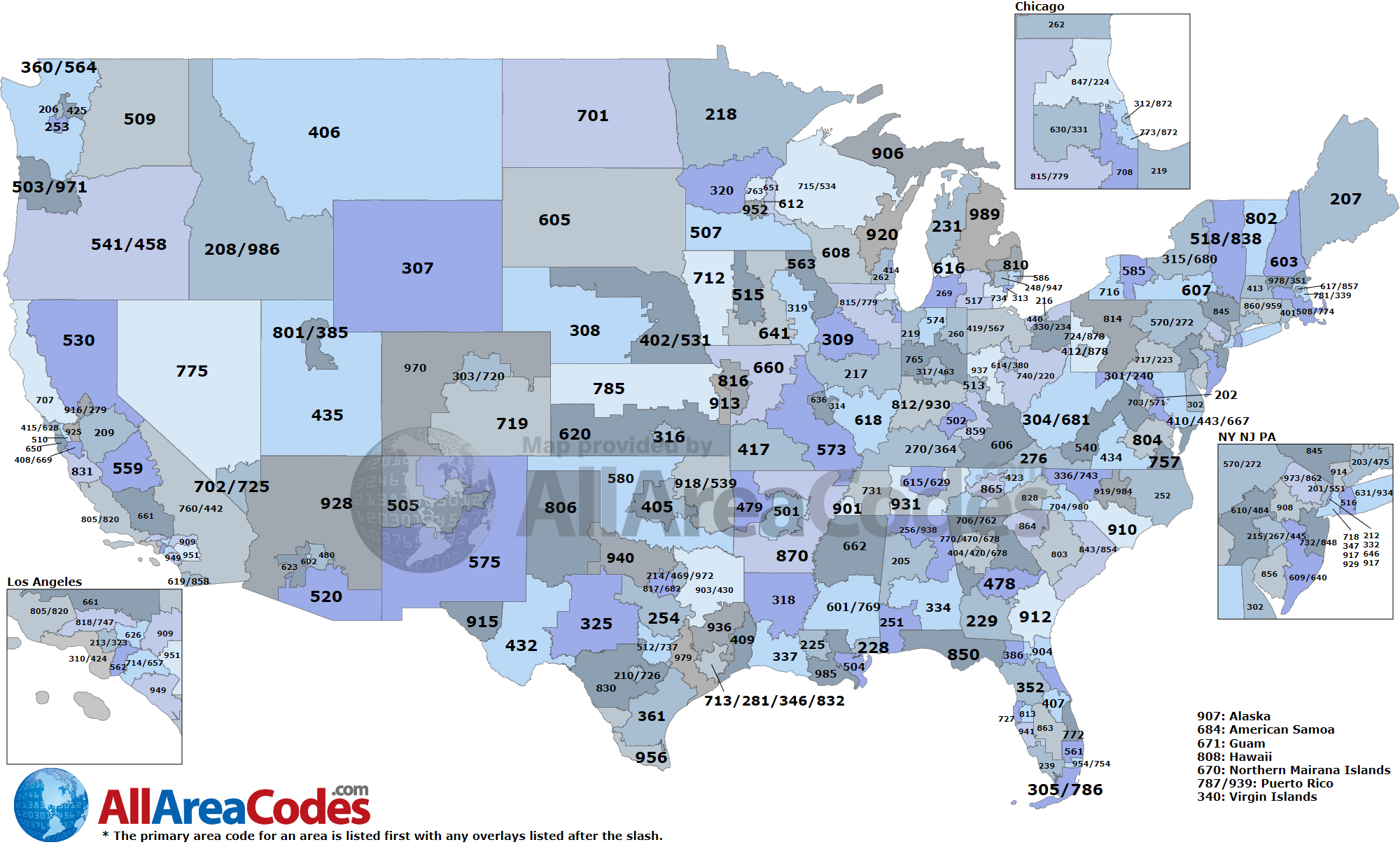 Area Code Map Interactive And Printable