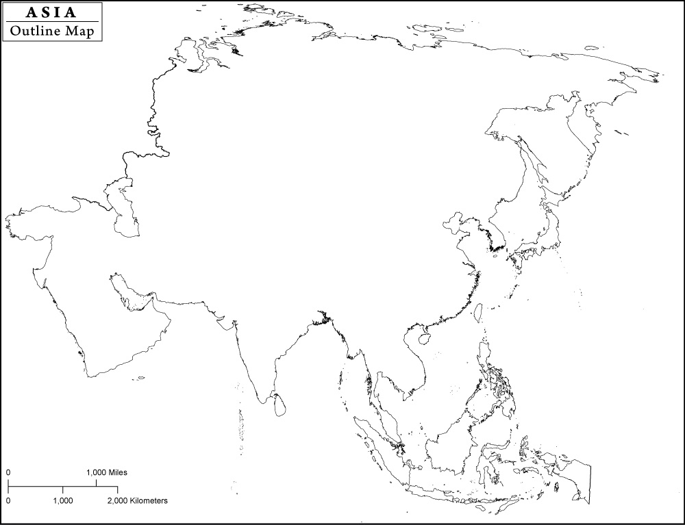 Blank Map Of Asia Printable Outline Map Of Asia 