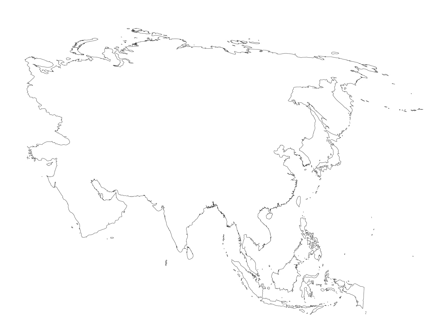 Blank Map Of Asia Printable Blank Map Of Asia Printable
