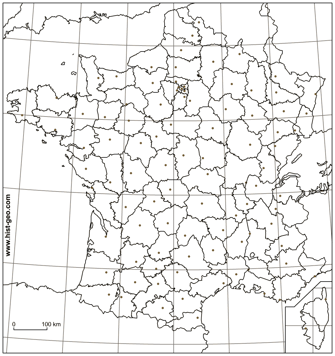 Blank Map Of France Departments Capitals Of Departments Blank Map Of France Departments Capitals Of Departments