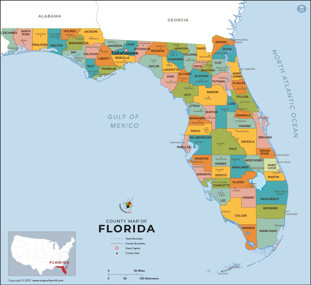 Buy Florida County Map