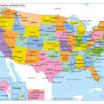 Buy United States Map US State Capitals And Major Cities