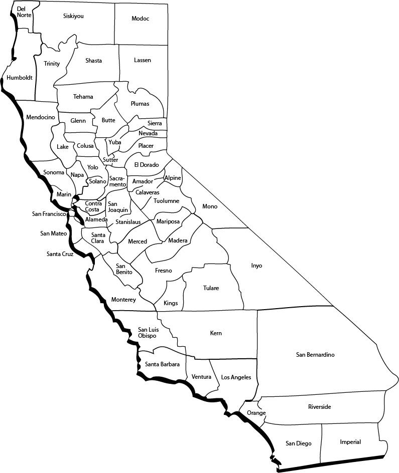 California County Map California State Association Of 