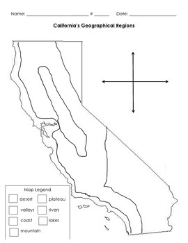 California Region Map With Borders By Students In 