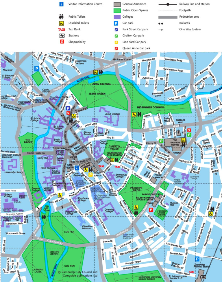 Cambridge Tourist Map