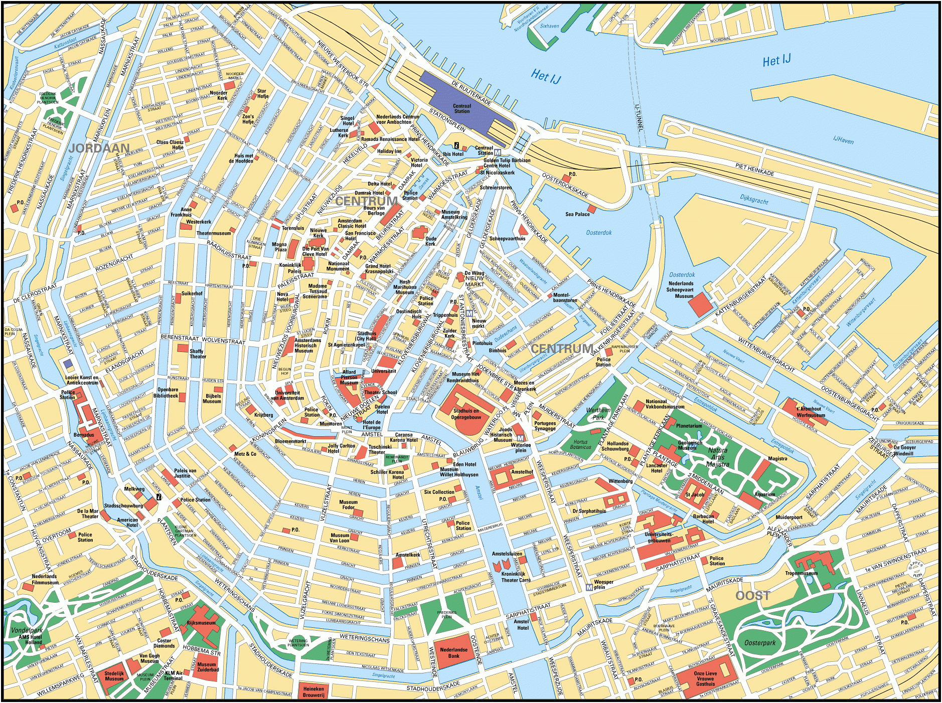 City Map Of Amsterdam Netherlands Map Of Amsterdam City 
