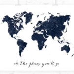 Custom Quote Color Size PRINTABLE World Map