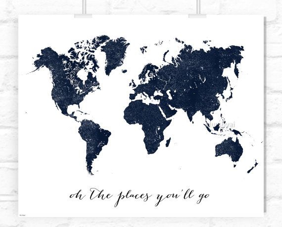 Custom Quote Color Size PRINTABLE World Map 