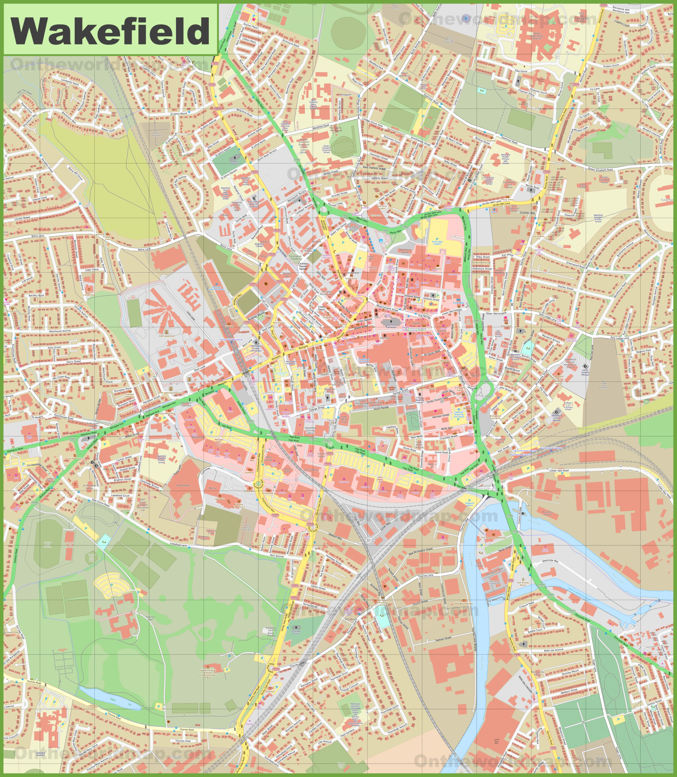 Detailed Map Of Wakefield Detailed Map Of Wakefield