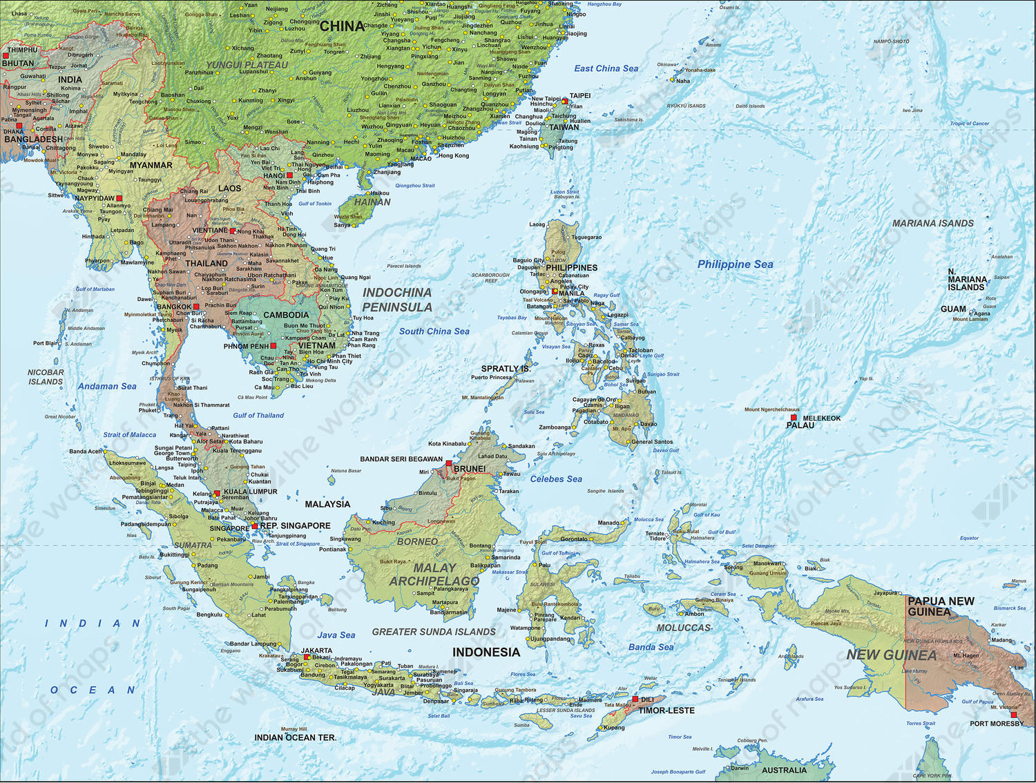 Download Free Printable Southeast Asia Map World Map 