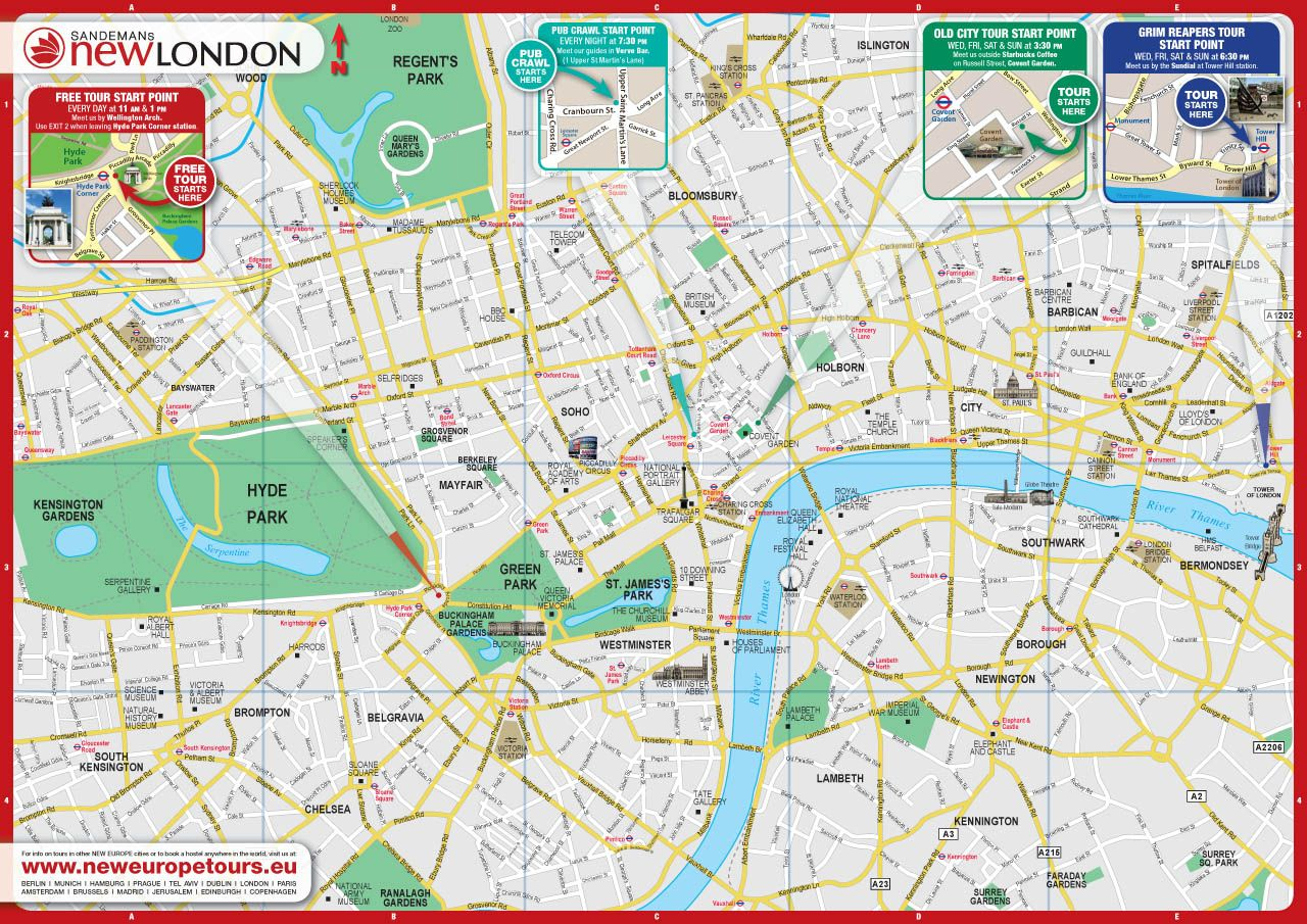 Download London Map With Cities Major Tourist Attractions 
