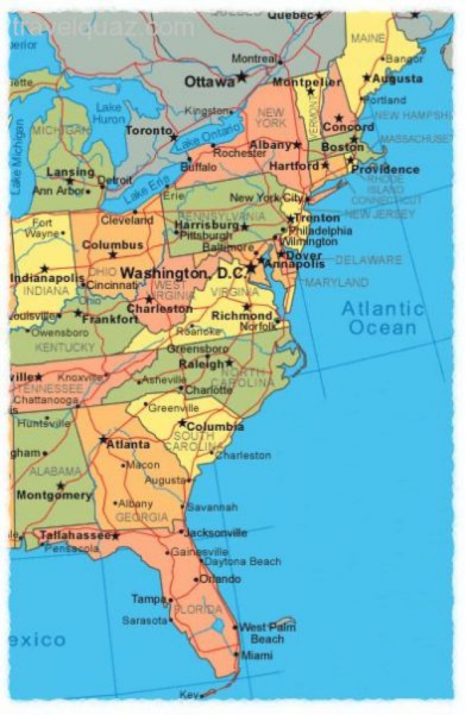 East Coast States Map Printable Map East Coast States Map Printable Map