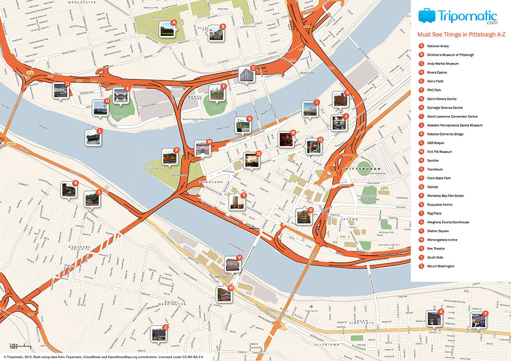 File Pittsburgh Printable Tourist Attractions Map Jpg File Pittsburgh Printable Tourist Attractions Map jpg