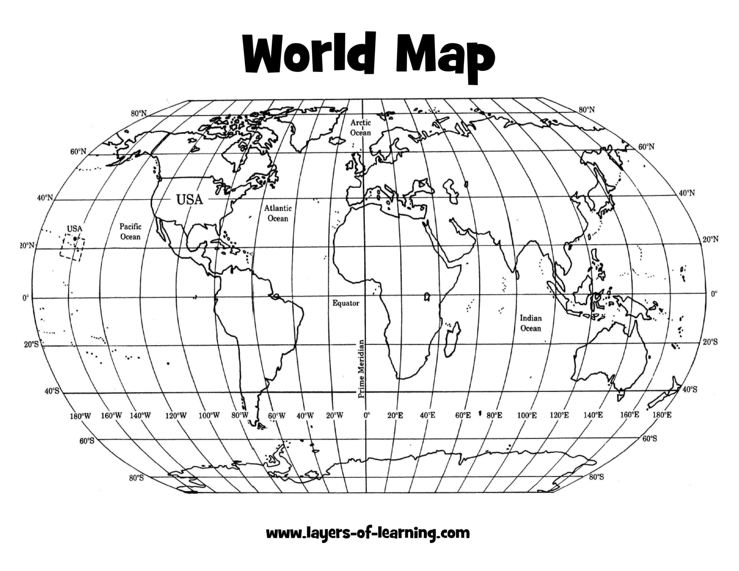 Free Printables Geography For Kids Blank World Map 
