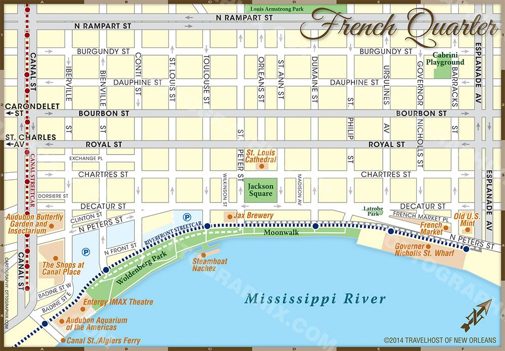 French Quarter Street Map French Quarter Map 