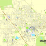 Gainesville Florida US Printable Vector Street City Plan
