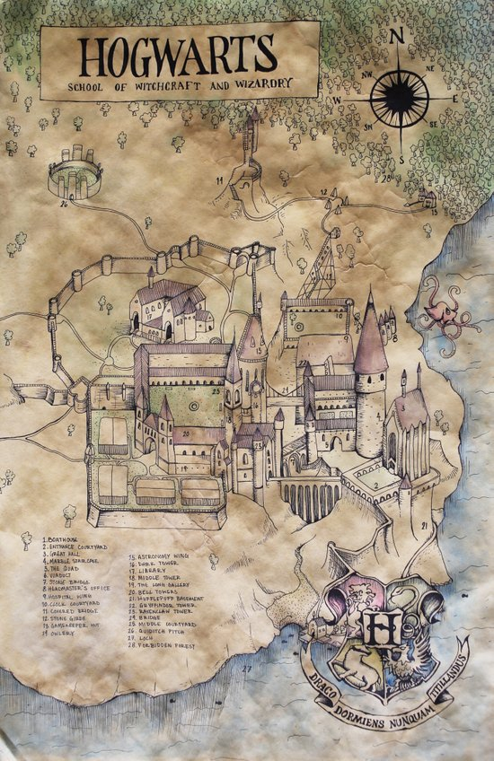 Hogwarts Map Art Print By Sarah Ridings Society6