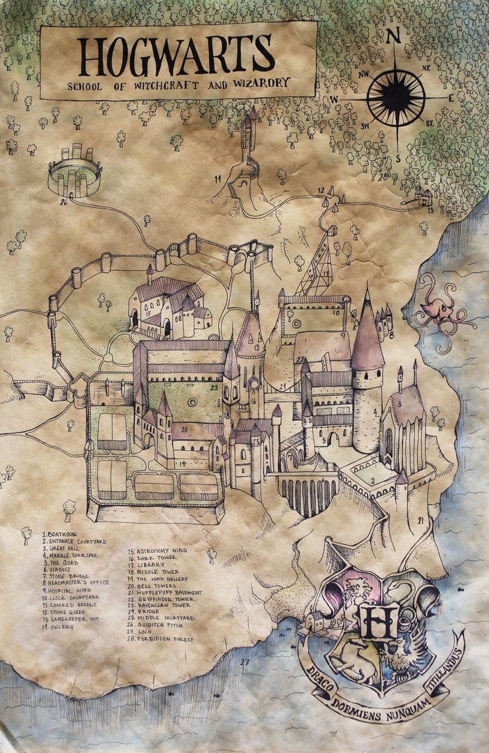 Hogwarts Map Art Print By Sarah Ridings Society6
