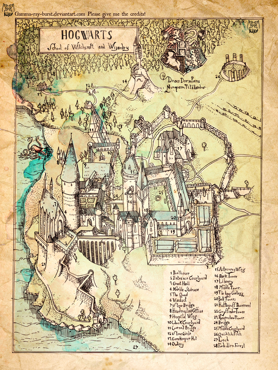 Hogwarts The Illustrated Map Harry Potter World Harry Hogwarts The Illustrated Map Harry Potter World Harry
