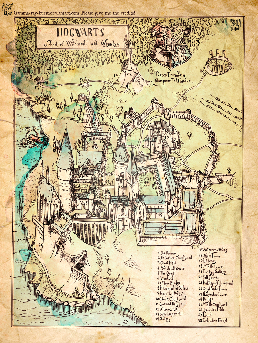 Hogwarts The Illustrated Map Harry Potter World Harry 