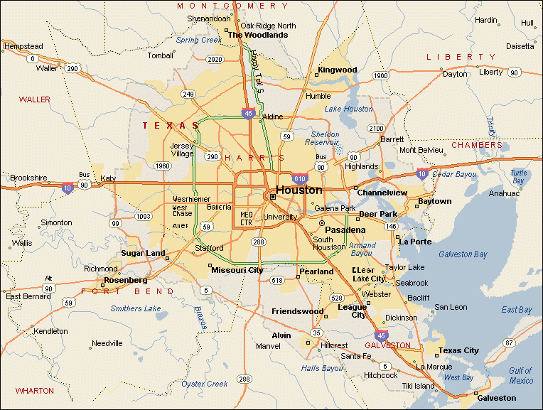 Houston Texas Map Houston Texas Map