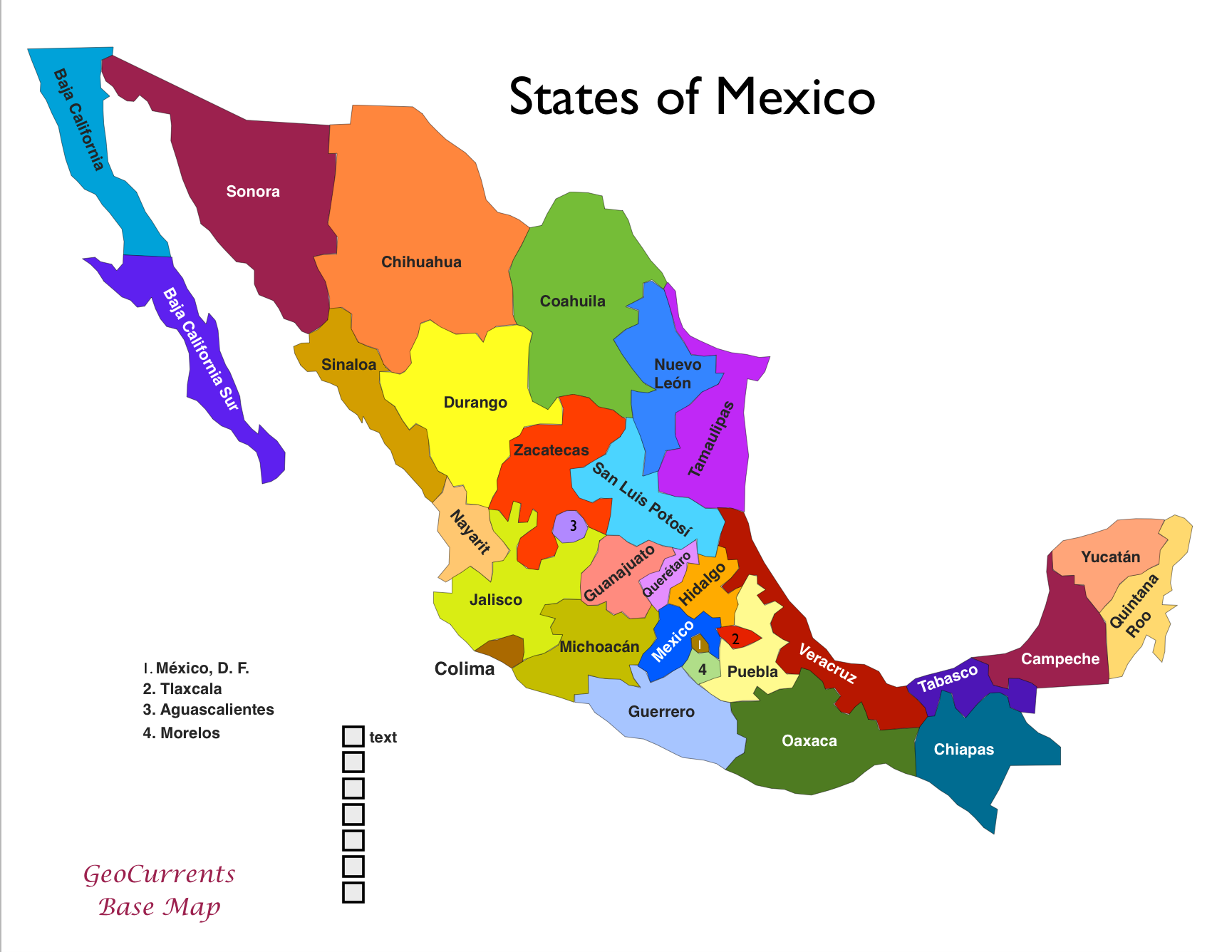 Image Result For Printable Map Showing Mexican States 