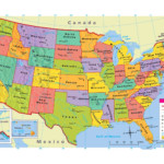Large Attractive Political Map Of The USA With Capital And