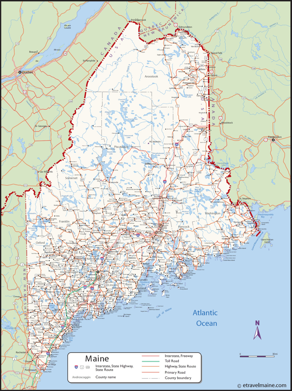 Large Detailed Map Of Maine With Cities And Towns – Printable Map of