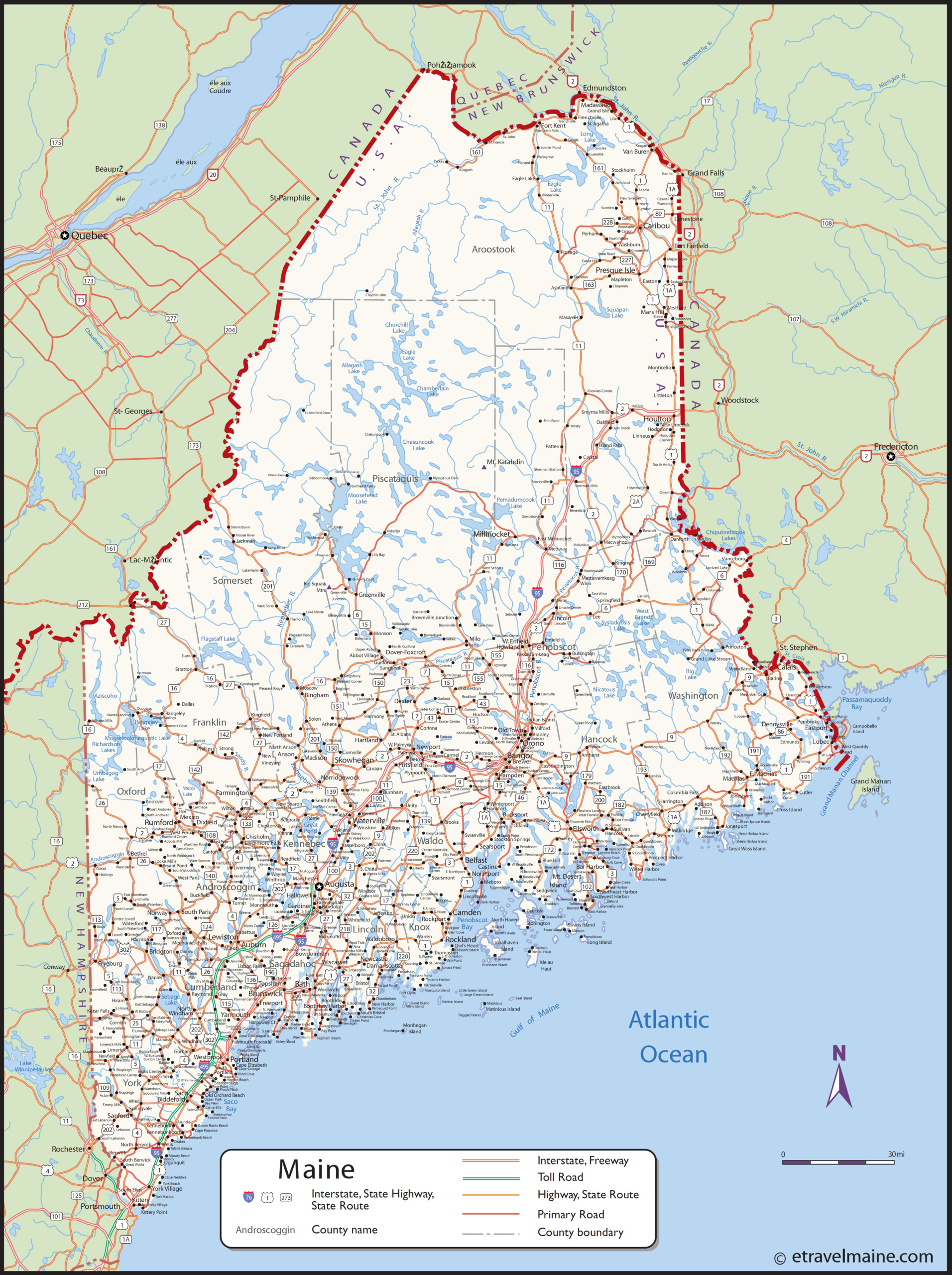 Large Detailed Map Of Maine With Cities And Towns Large Detailed Map Of Maine With Cities And Towns