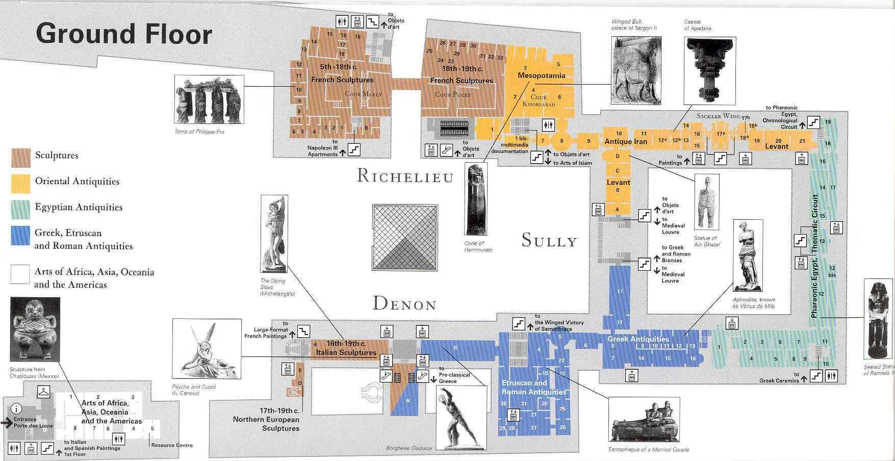 Louvre Museum Map Map Of Louvre Museum le de France 