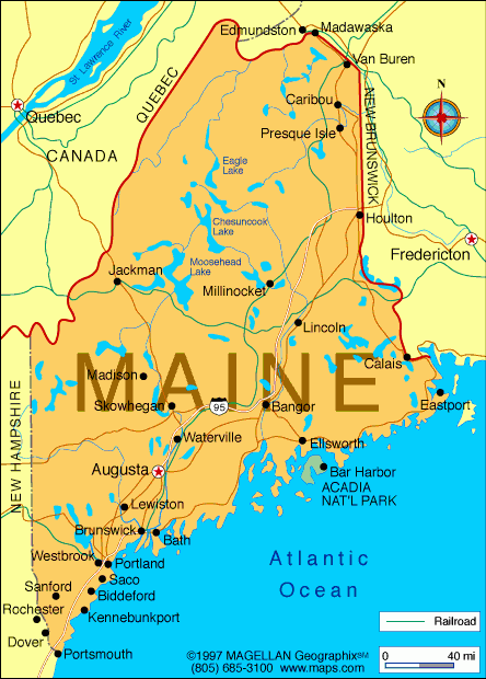 Maine Map Infoplease Maine Map Infoplease