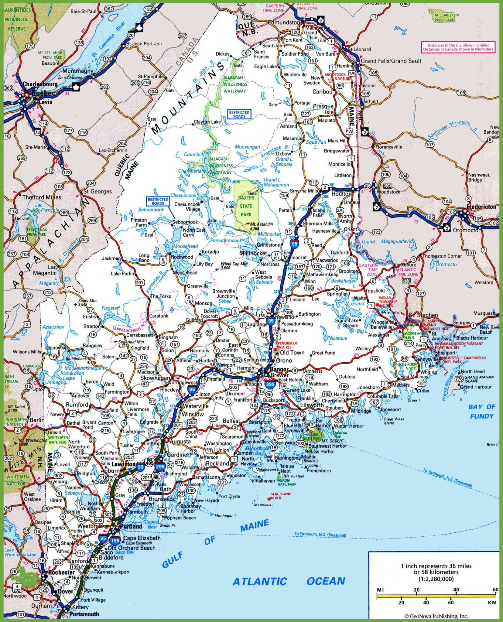 route 1 maine road trip map