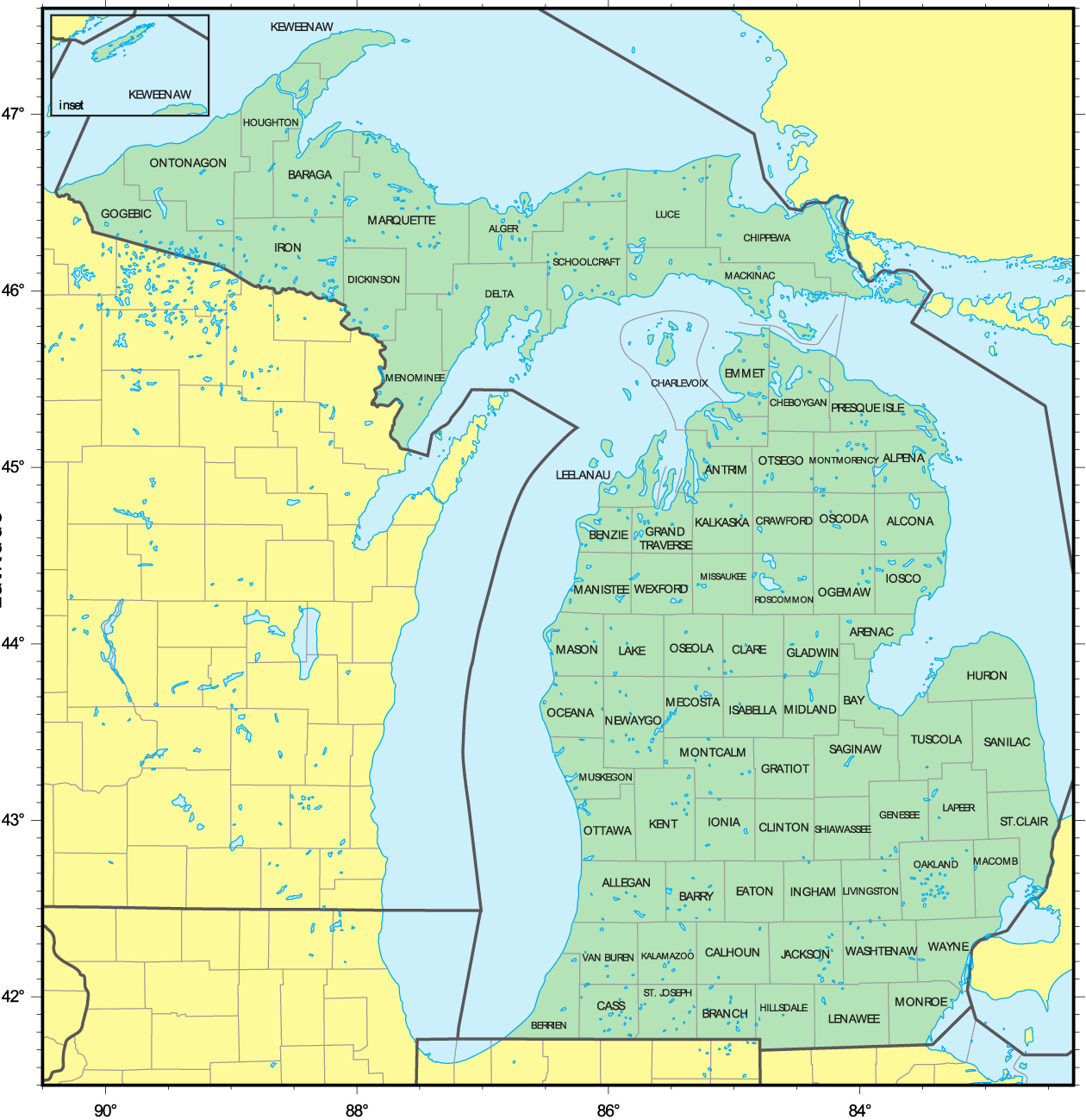 Map Of Counties In Michigan