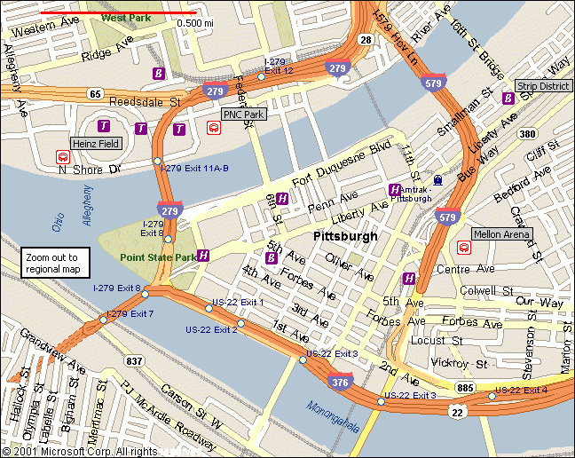 Map Of Pittsburgh TravelsMaps Com