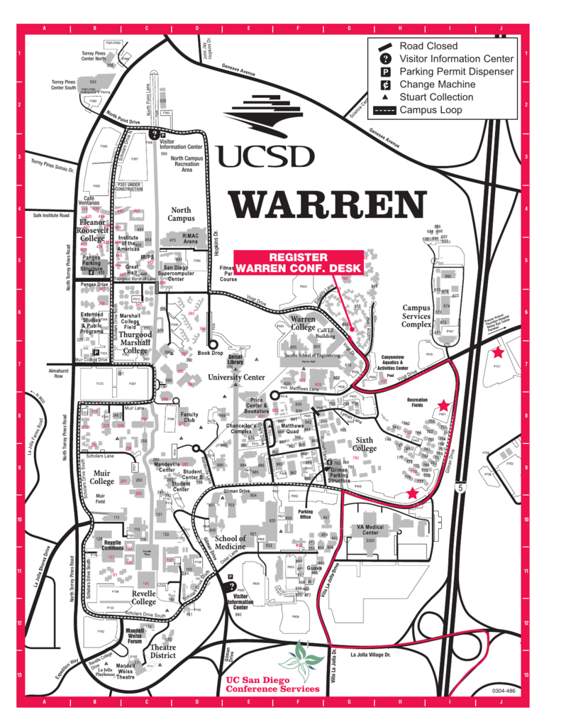 Map Of UCSD Campus Focused On Warren College Canyonview
