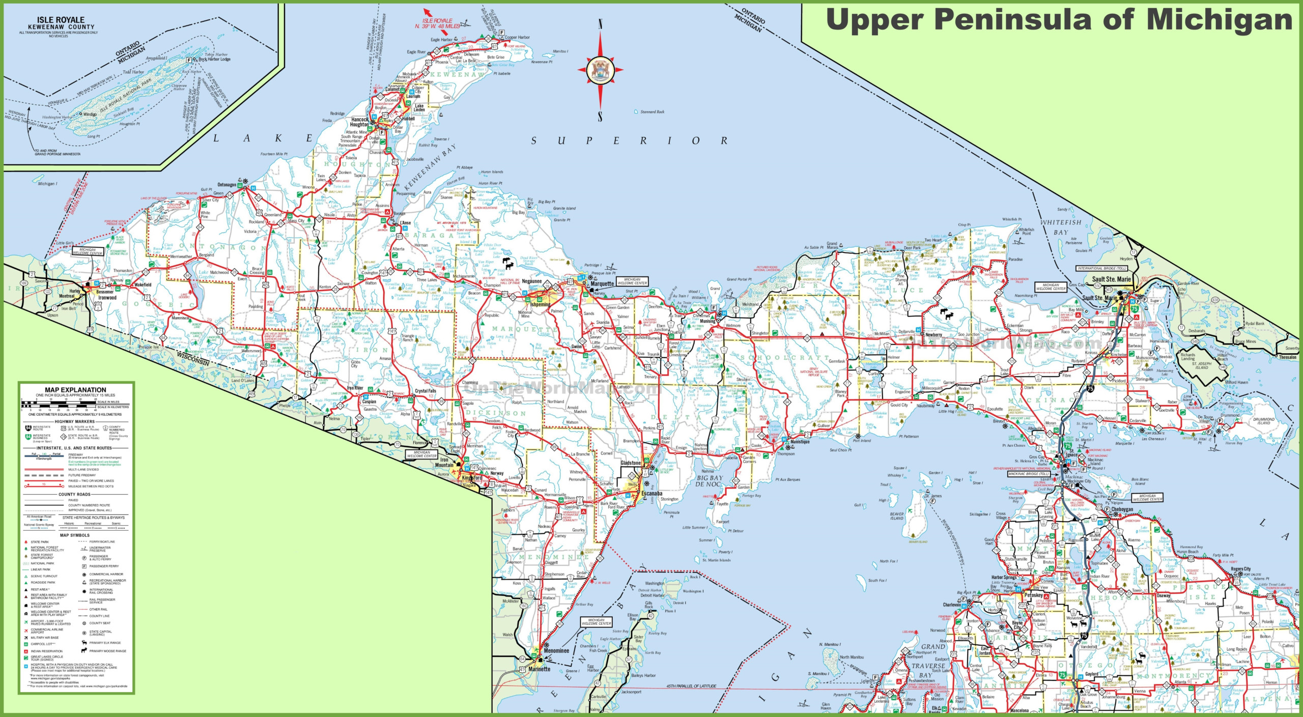 Map Of Upper Peninsula Of Michigan