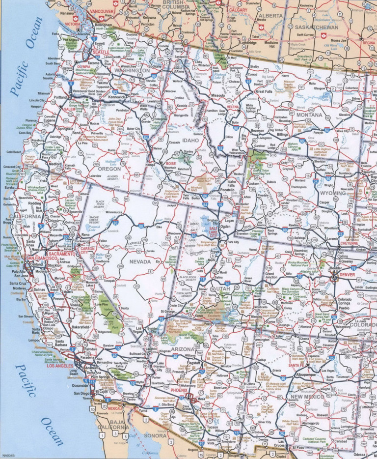 Map Of Western United States United States Cities | Printable Map of