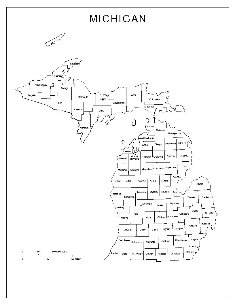 Michigan Labeled Map Michigan Labeled Map