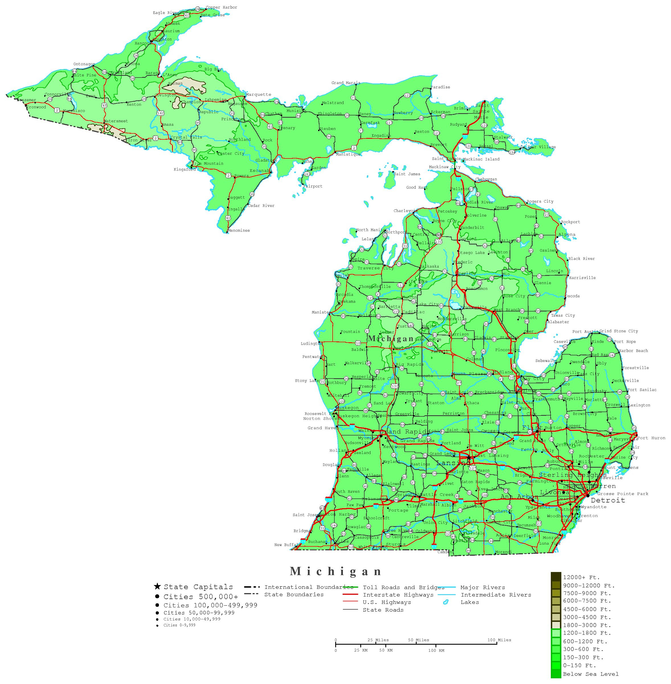 Michigan Printable Map Printable Upper Peninsula Map 