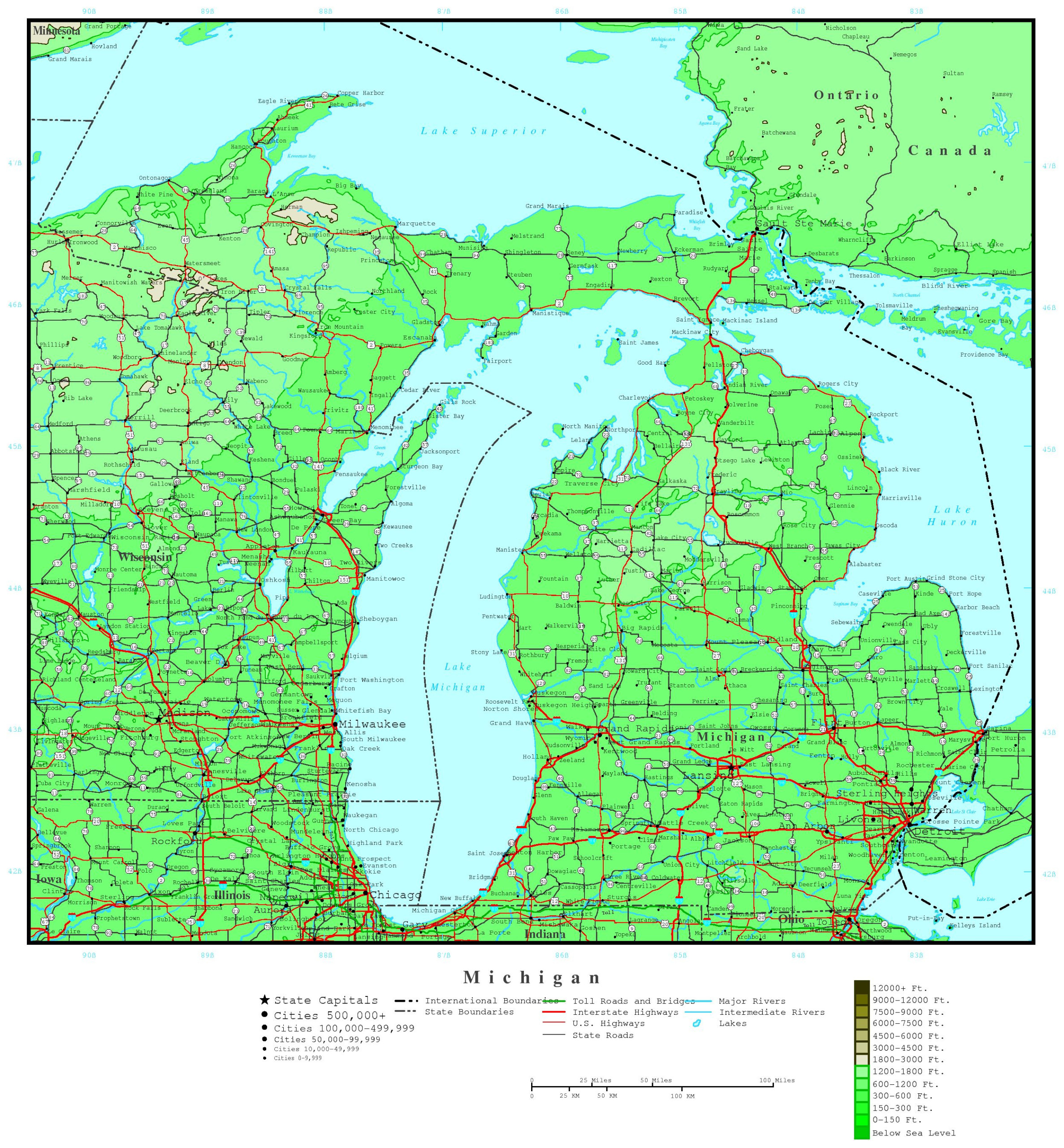 Michigan Printable Map Printable Upper Peninsula Map 