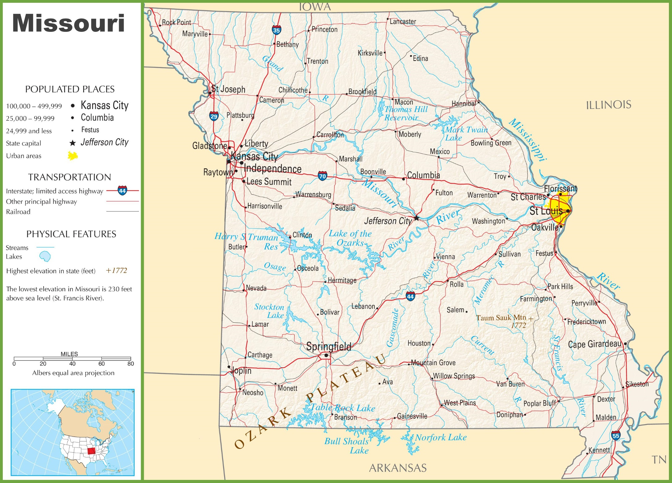 Missouri Highway Map Missouri Highway Map