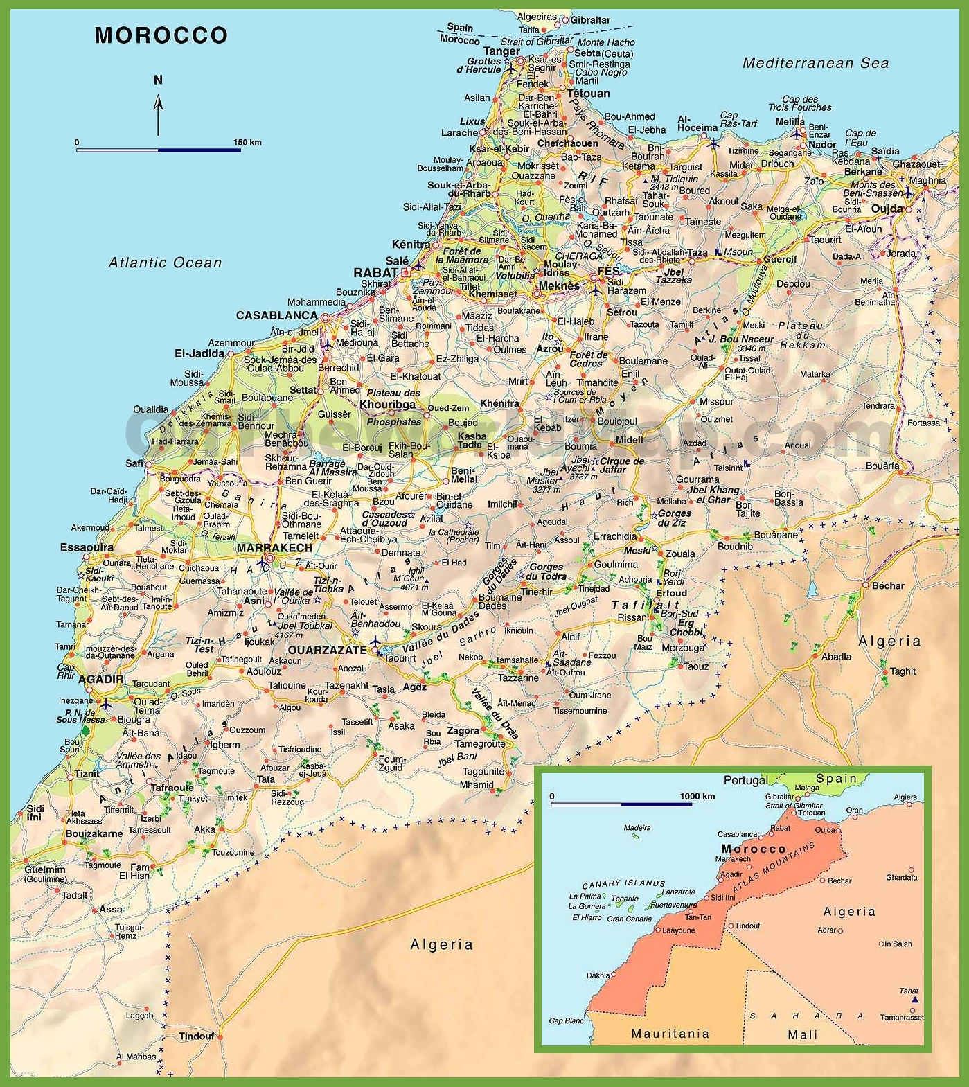 Morocco Road Map Morocco Road Map