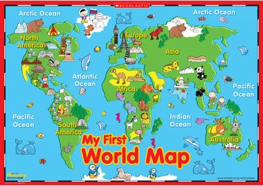 My First World Map Poster Maps For Kids Kids World 