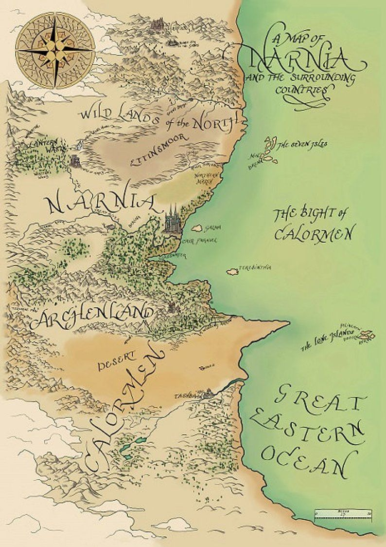 Narnia And The Surrounding Countries Map Of Narnia 