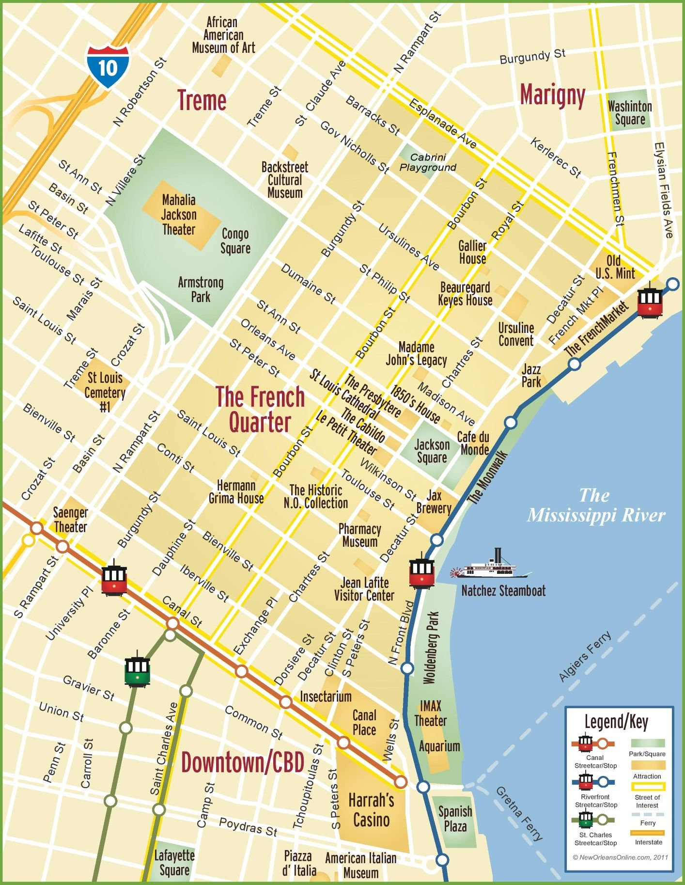 New Orleans French Quarter Map New Orleans French 