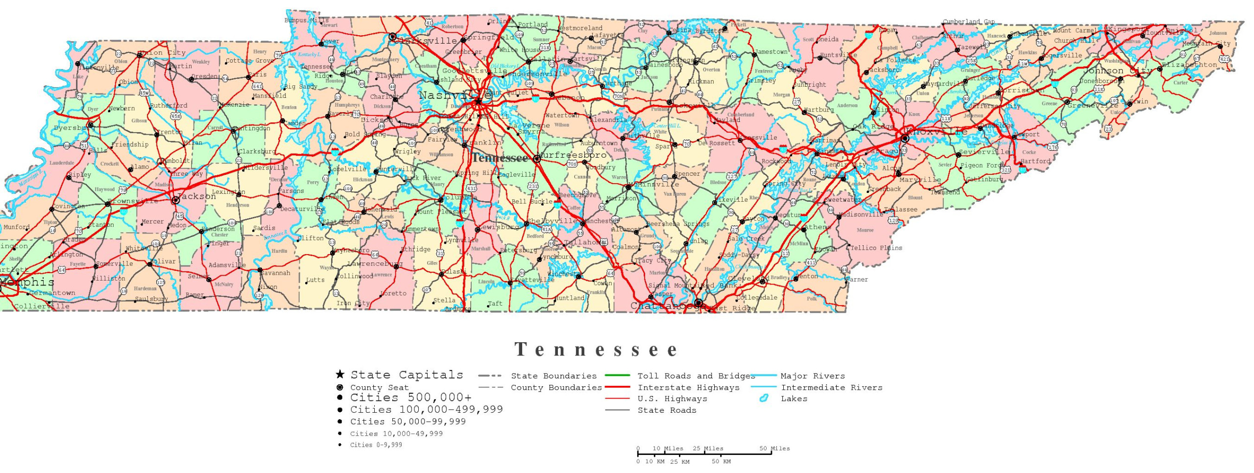 Online Maps Tennessee Map With Cities